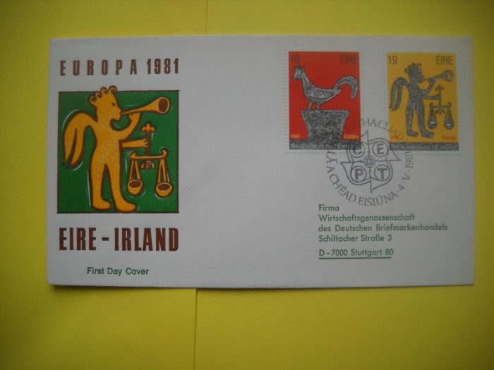 HOPCT PLIC FDC S NR 108 IRLANDA -EUROPA CEPT 1981