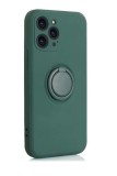 Husa compatibila cu Samsung Galaxy S20 FE, silicon, inel rotativ pentru prindere magnetica, interior din catifea, Verde Inchis, Oem