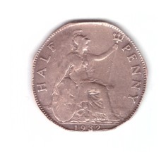 Moneda Anglia 1/2 / half penny 1932, cant deformat, curata