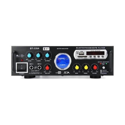 Amplificator audio cu Bluetooth BT-339A de tip statie 2x30W ideal pentru Karaoke foto