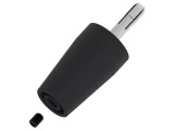 Conector banană 4mm negru neizolat nichelat 43mm