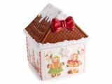 Cumpara ieftin Borcan Craciun Decorer Ceramica Multicolor 13x13x16cm Cu Capac Decorat Stil Boem
