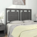 Tăblie de pat, gri, 125,5x4x100 cm, lemn masiv de pin, vidaXL