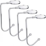 Set de 4 carlige pentru ciorapii de Craciun Vohoney, metal, argintiu, 10 x 7 cm