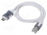 Cablu Goobay USB 3.1 RJ45 la USB C, 1m, alb gri