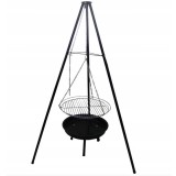 Gratar metalic, cu trepied si tava de gatire suspendata, reglabil, 147x95cm Household NewTrend