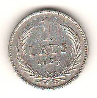 SV * Letonia / Republika Latvijas 1 LAT 1924 * ARGINT +/- XF foto