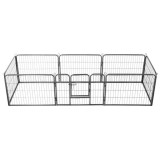 Cumpara ieftin Tarc pentru caini, 8 panouri, otel, 80x60 cm, negru