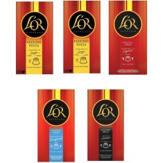 Set 5X Cafea capsule, L&amp;#039;OR Espresso Passione Rossa Collection Variety , 50 de capsule de aluminiu, compatibile Nespresso Original, 260 g