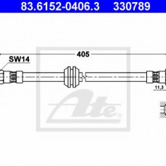 Conducta / cablu frana BMW Seria 3 Compact (E46) (2001 - 2005) ATE 83.6152-0406.3