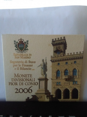 REPUBLICA SANMARINO/SET 8 MONEDE EURO - 2006, &amp;Icirc;N BLISTER CU MONEDA DE 5 EURO AG. foto