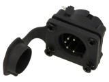 Conector XLR tată, 5 pini, IP65, &icirc;n unghi