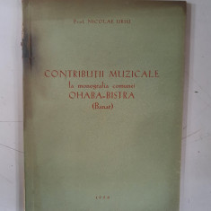 Nicolae Ursu - Contributii muzicale la monografia comunei Ohaba - Bistra- Banat