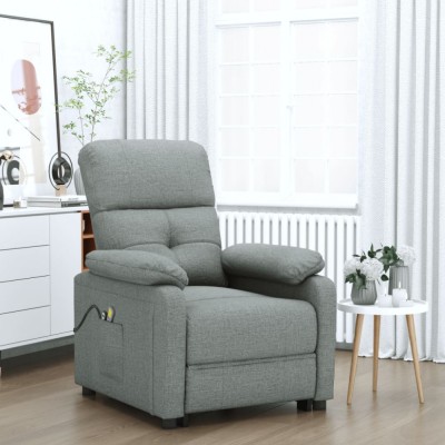 Fotoliu de masaj electric rabatabil, gri &amp;icirc;nchis, textil foto