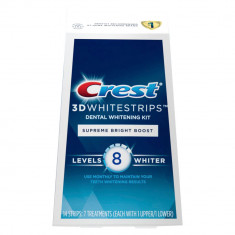 Cutie 7x Plicuri, Benzi Albirea Dintilor, Crest, 3D White, Supreme Bright Boost, 14% Concentratie, 7