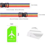 Set 4 piese, 2 curele si 2 etichete pentru bagaje, nylon, multicolor
