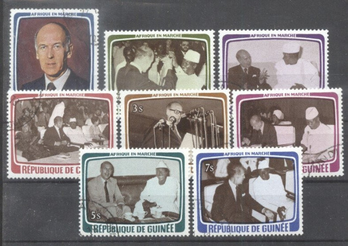Guinea 1979 French presidential visit Mi.835-842 used DE.098