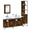 vidaXL Set mobilier de baie, 4 piese, stejar fumuriu, lemn prelucrat 3214807