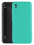 Husa Silicon Silk Touch compatibila cu Xiaomi Redmi 9A, interior catifea, Turcoaz