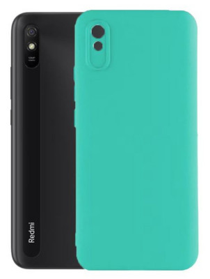 Husa Silicon Silk Touch compatibila cu Xiaomi Redmi 9A, interior catifea, Turcoaz foto