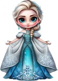 Sticker decorativ, Printesa Elsa, Albastru, 82 cm, 1269STK-4