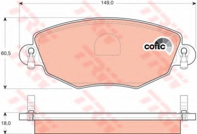 Set placute frana,frana disc FORD MONDEO III (B5Y) (2000 - 2007) TRW GDB1434 foto
