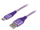 Cablu USB 2.0 USB A la USB C 1m Violet 480Mbps, Gembird