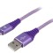 Cablu USB 2.0 USB A la USB C 1m Violet 480Mbps