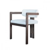 Scaun living alb in diferite materiale ✔ model GOGAN