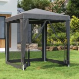 VidaXL Cort de petrecere cu 4 pereți din plasă, antracit, 2x2 m, HDPE