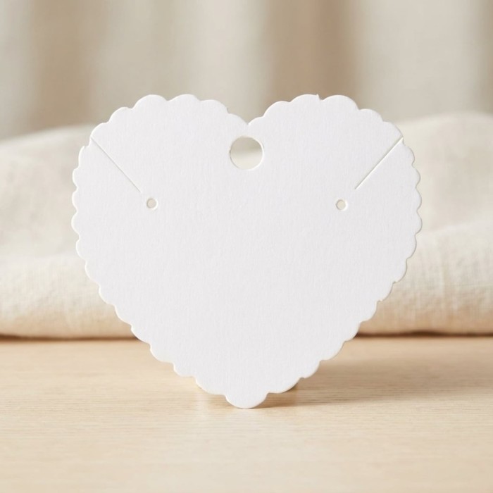 Set 50 suporturi albe pentru bijuterii - carton mat lucios