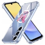 Husa antisoc pentru samsung galaxy a15 - airbag magsafe, col&Egrave;uri ranforsate- butterfly roz