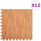 Saltele Puzzle Fitness vidaXL, 12 Bucăți, 4.32 m&sup2;, Spuma EVA, Maro, Protectie Podea, Antiderapante, Exercitii, Yoga, Pilates