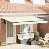 vidaXL Cortina Retractabilă Manual Crem 400 x 200 cm țesătură 3329772