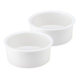 Set 2 Boluri Ceramica Navaris Alb, Hrana/Apa Caini &amp; Pisici, Curatare Usoara, Diametru 17.4cm