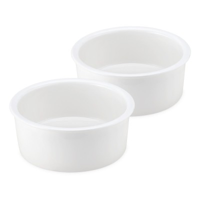 Set de 2 boluri pentru apa si hrana pentru caini si pisici, Alb, Ceramica, 55229.02 foto