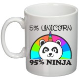 Cana alba personalizata "Unicorn Ninja!'", INOVATIX&reg;. 330ml