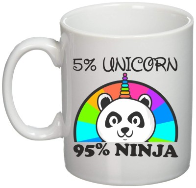 Cana alba personalizata &amp;quot;Unicorn Ninja!&amp;#039;&amp;quot;, INOVATIX&amp;reg;. 330ml foto