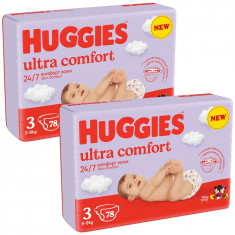 Scutece Huggies Ultra Comfort Mega 3, 5-9 kg, 156 buc
