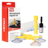 Kit reparatie parbriz auto DIY cu aplicator cu ventuza, rasina pentru ciobituri si fisuri tip ochi si stea, compatibil cu majoritatea geamurilor
