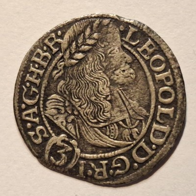 Austria 3 kreuzer 1668 SHS argint Leopold l foto