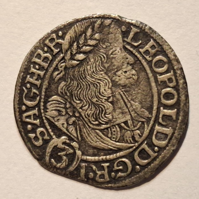 Austria 3 kreuzer 1668 SHS argint Leopold l