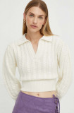 Cumpara ieftin Beatrice B pulover din amestec de lana femei, culoarea bej