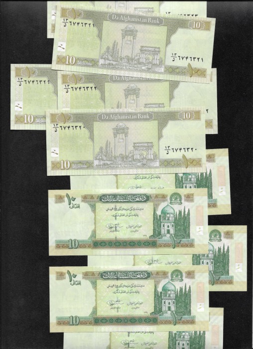 Afganistan 10 afganis 2012 unc pret pe bucata