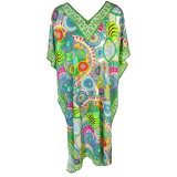 Rochie tip poncho MTL23 dama, Dacali, verde, one size