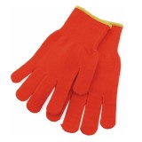 Pereche manusi de lucru, tricot fin, marimea 7, portocaliu neon, poliester, KWB, 253213