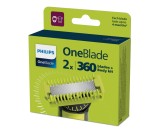 Rezerva OneBlade QP624 50, set fata si Corp: 2 lame 360 + 2 accesorii (pieptene pentru corp si accesoriu pentru protectie a zonelor intime sensibile).