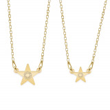 Little Star - Set coliere personalizate cu steluta din argint 925 placat cu aur galben 24K, Bijubox