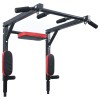 Stație Tracțiuni Dips VidaXL Negru/Roșu, 89x59x70cm, Oțel, 150kg, Bară Fitness Multifuncțională, Sală Acasă