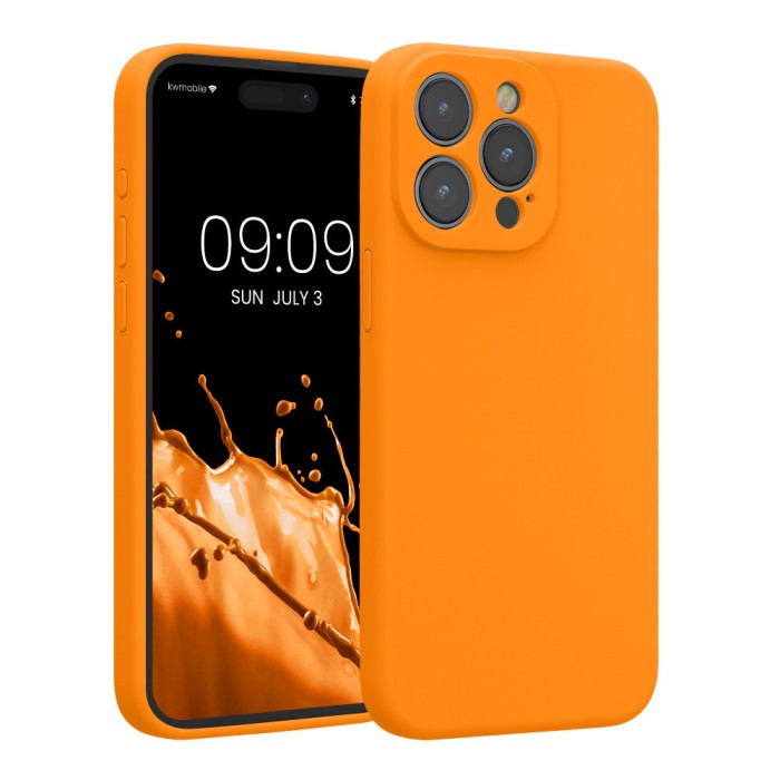 Husa Kwmobile pentru Apple iPhone 15 Pro Max, Portocaliu, Silicon, KWM000022ON001C